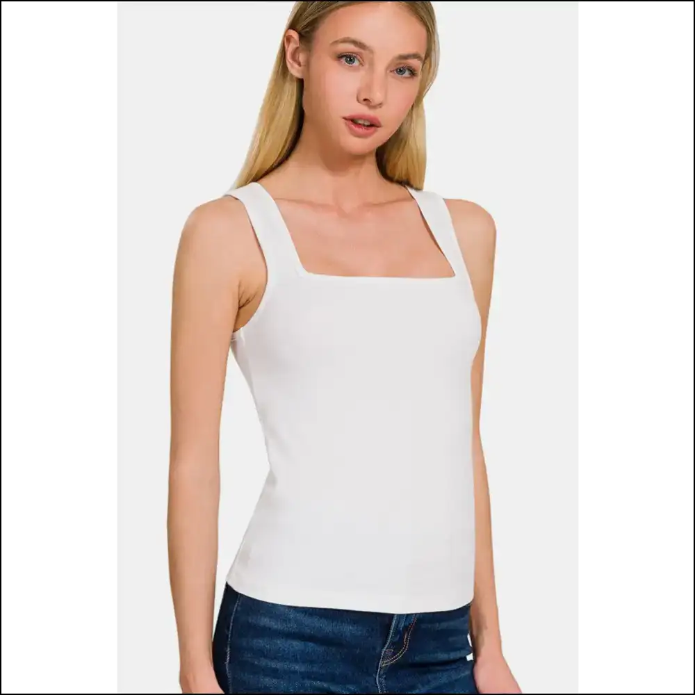 Stylish Square Neck Cropped Tank Top - Tops on Sale Worldwide Shipping