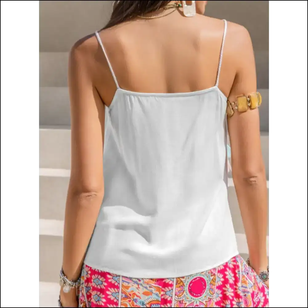 Tassel V-neck Spaghetti Strap Cami - Tank Tops on Sale Worldwide Shipping