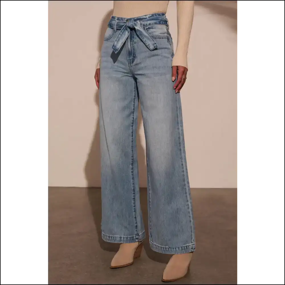 Tied Wide Leg Jeans: where Comfort Meets Chic and Style Says Yassss! ππ - Jeans on Sale Worldwide Shipping