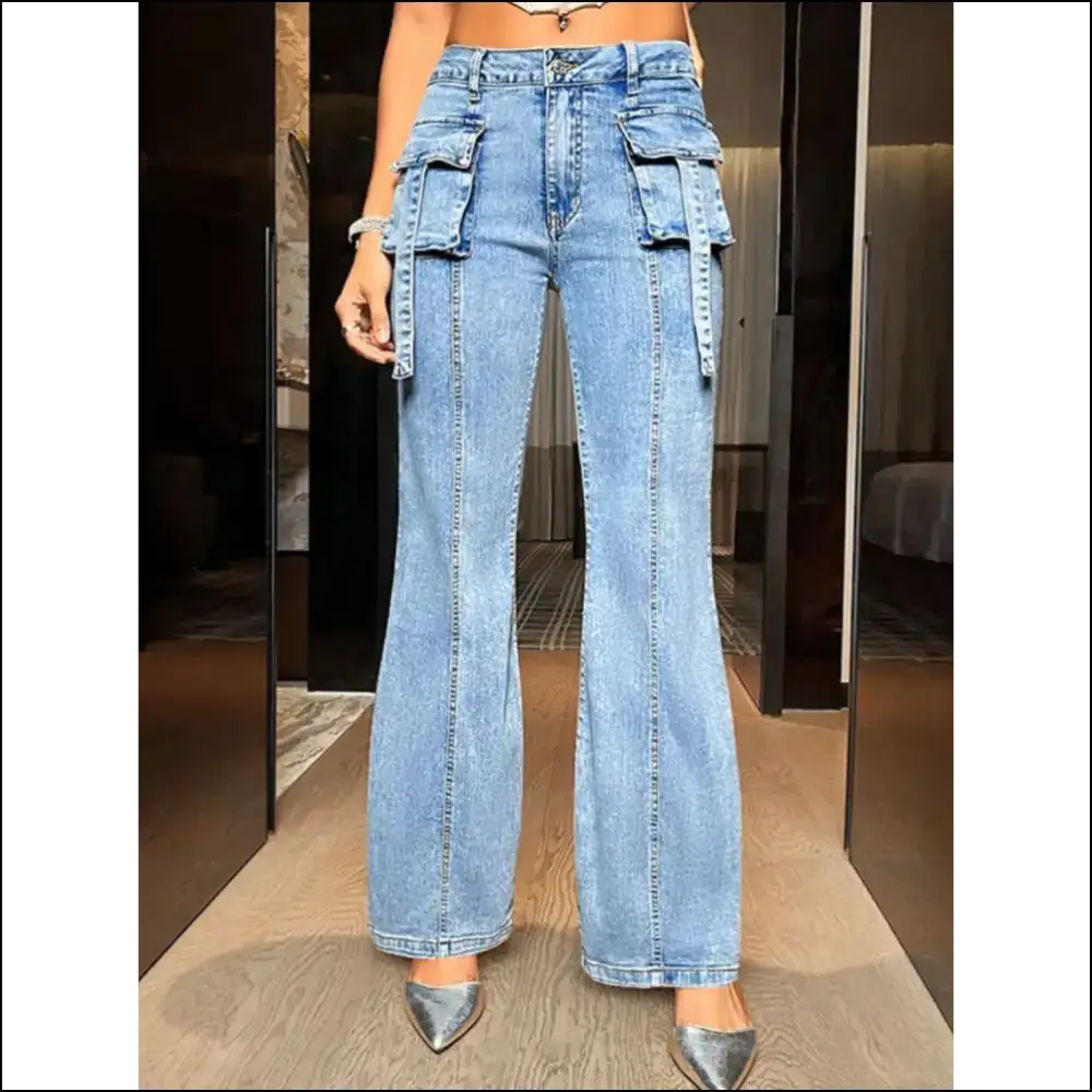 Unleash your Inner Boss Babe with Chic Mid Rise Cargo Hero Jeans! ๐ช๐ - Jeans on Sale Worldwide Shipping
