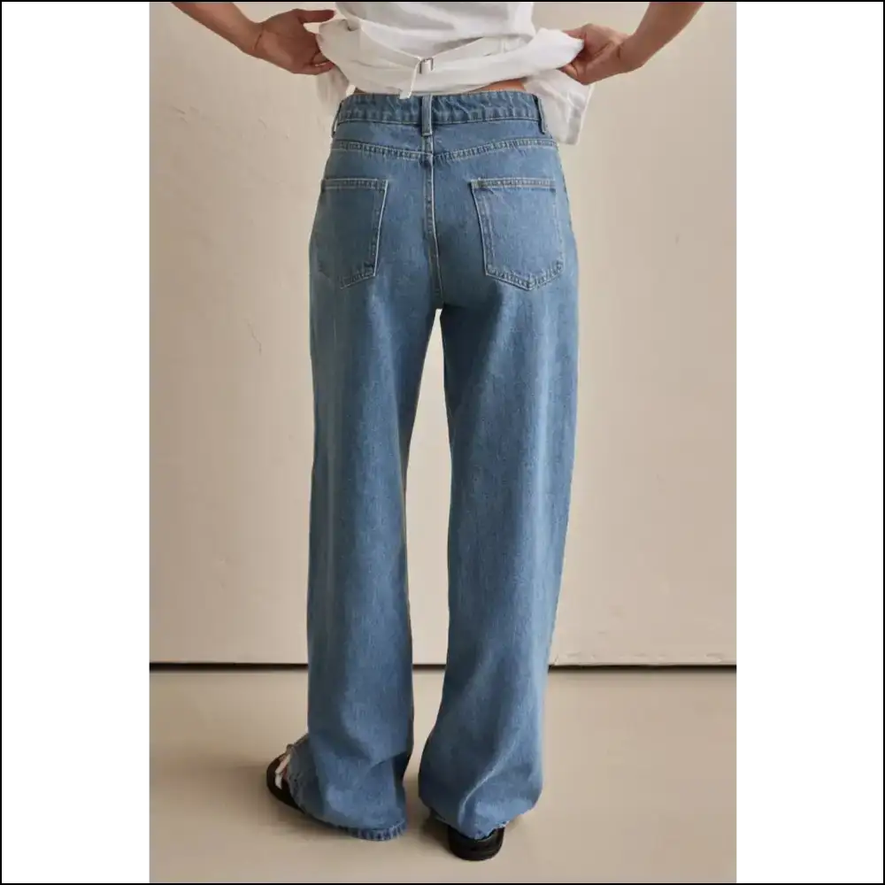 Unleash your Inner Boss with Chic Contrast Straight Leg Jeans 💃 - on Sale Worldwide Shipping