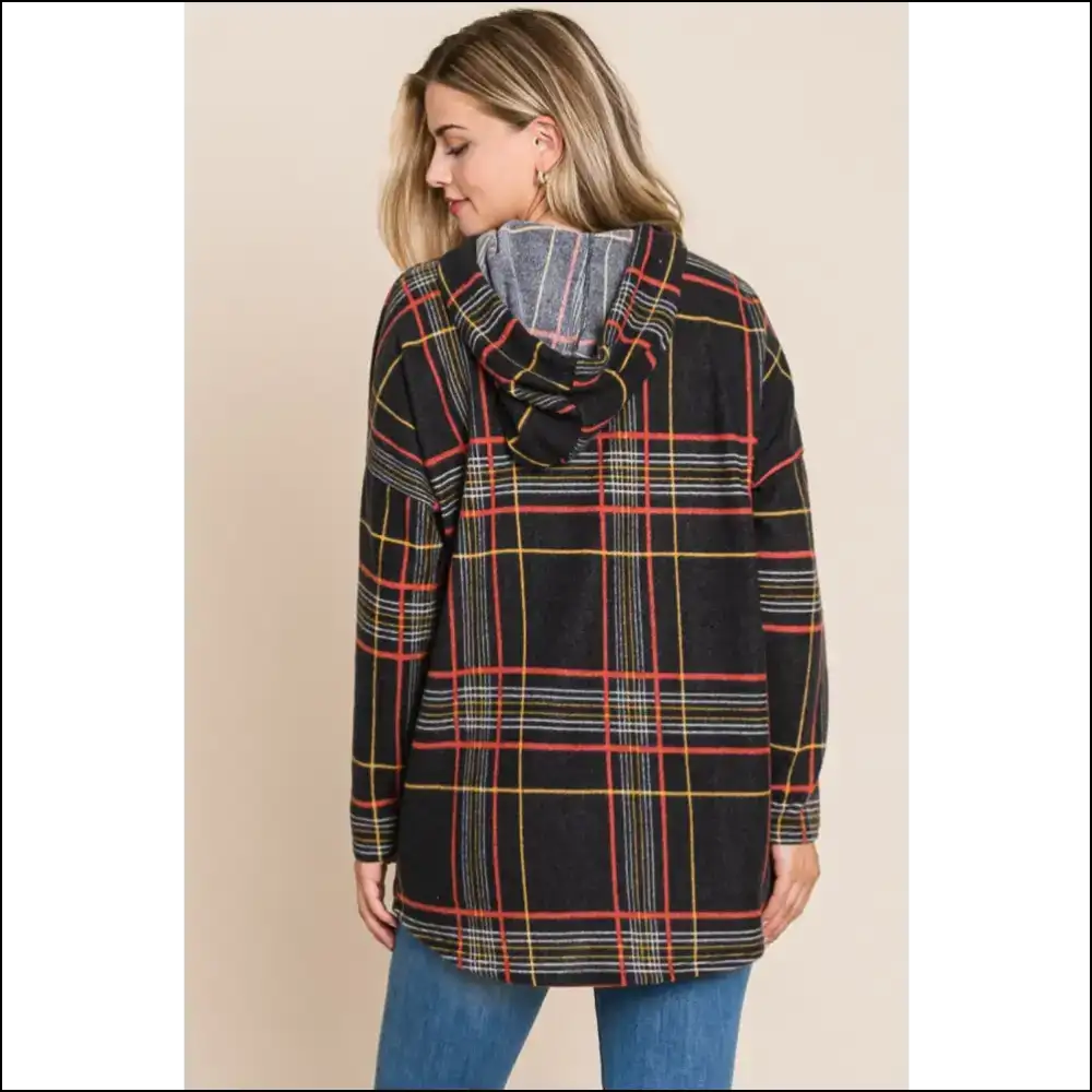 Unleash your Inner Comfy Assassin with the Bombom Chic Plaid Hoodie! - Hoodies Sweatshirts & on Sale Worldwide Shipping