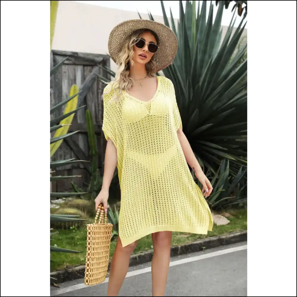 Unleash your Inner Diva in our Slit-tastically Fabulous Needful Things Cover-up Dress! πβ¨ - Yellow / one Size - Cover-ups Swimwear on Sale