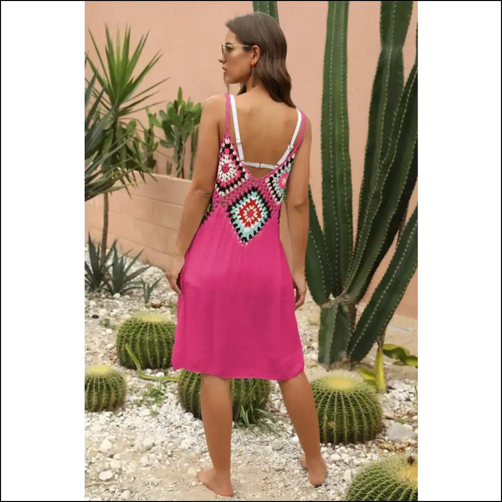 Unleash your Inner Diva with our Chic Geometric V-neck Cover Up Dress! πβ¨ - Cover-ups Swimwear on Sale Worldwide Shipping