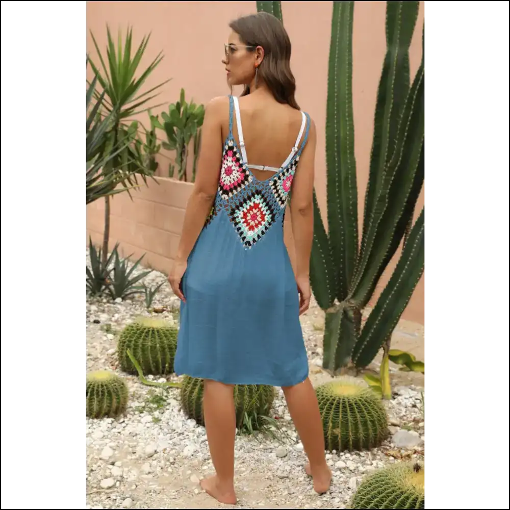 Unleash your Inner Diva with our Chic Geometric V-neck Cover Up Dress! πβ¨ - Cover-ups Swimwear on Sale Worldwide Shipping