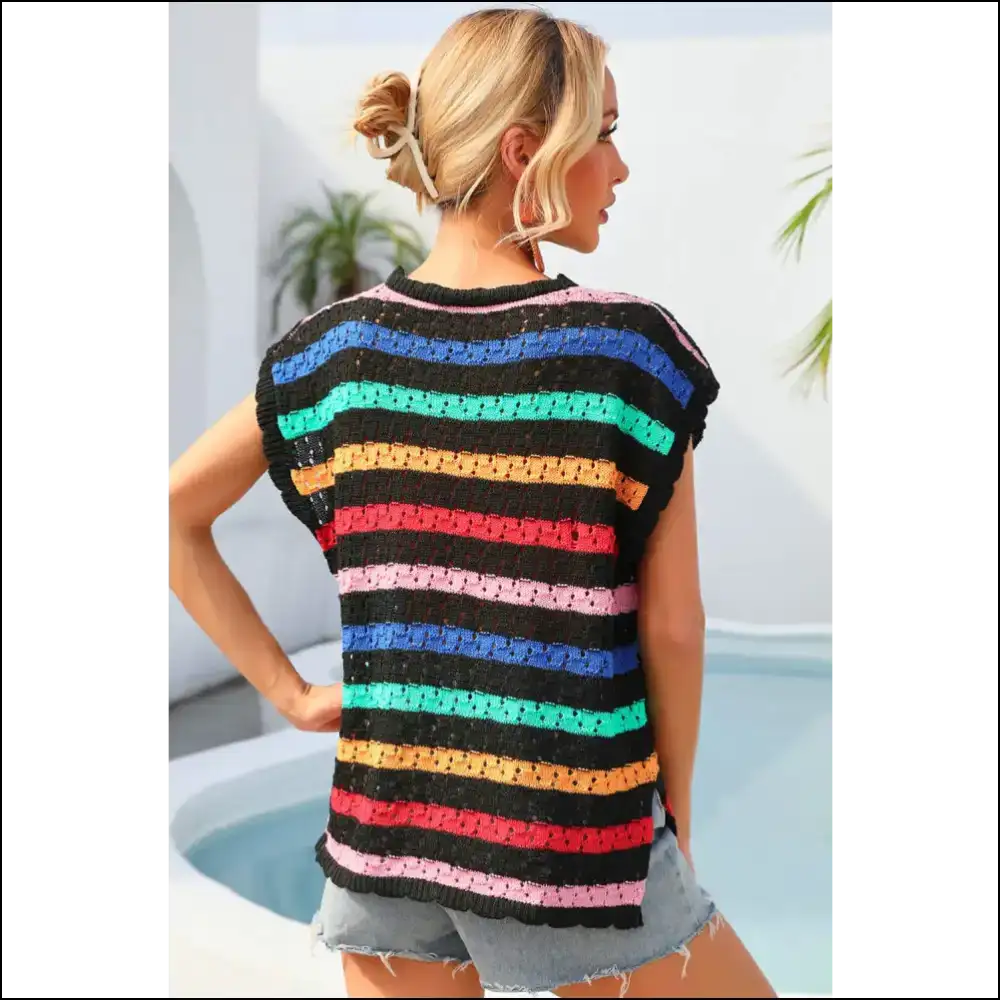 Unleash your Inner Diva with Wings Striped Cover Up - Flap Baby! - Cover-ups Swimwear on Sale Worldwide Shipping