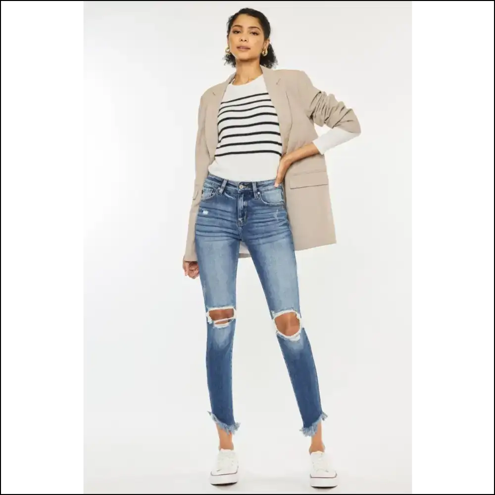 Unleash your Inner Fashionista in Kancan High Waist Distressed Jeans! πβ¨ - Jeans on Sale Worldwide Shipping