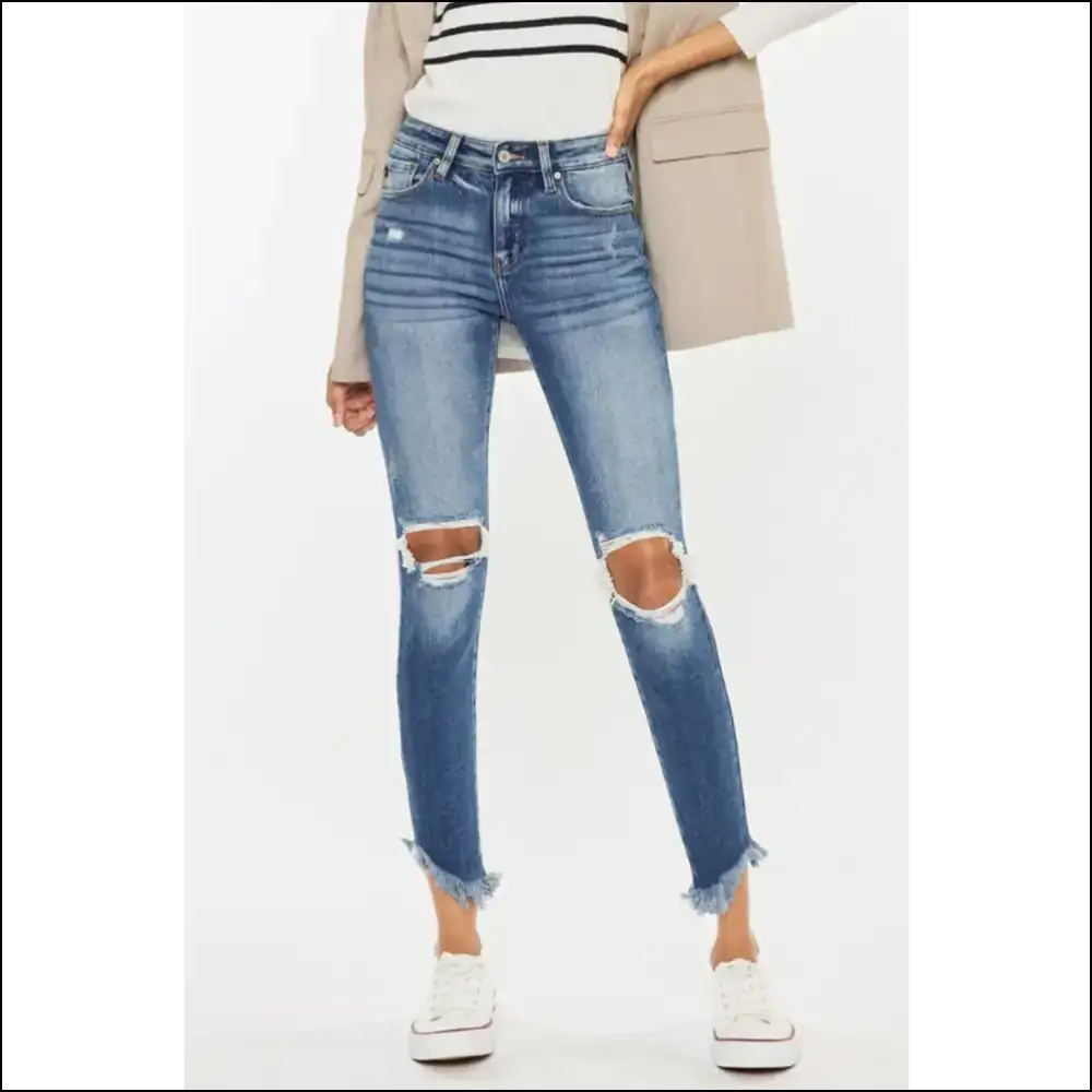 Unleash your Inner Fashionista in Kancan High Waist Distressed Jeans! πβ¨ - Light / 5 - Jeans on Sale Worldwide Shipping