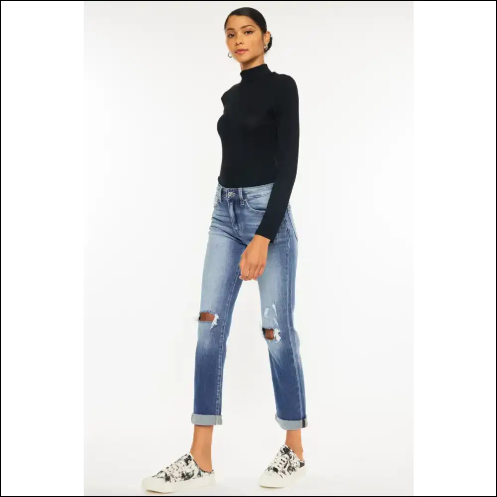Unleash your Inner Fashionista with Kancan High Waist Distressed Jeans ππ - on Sale Worldwide Shipping