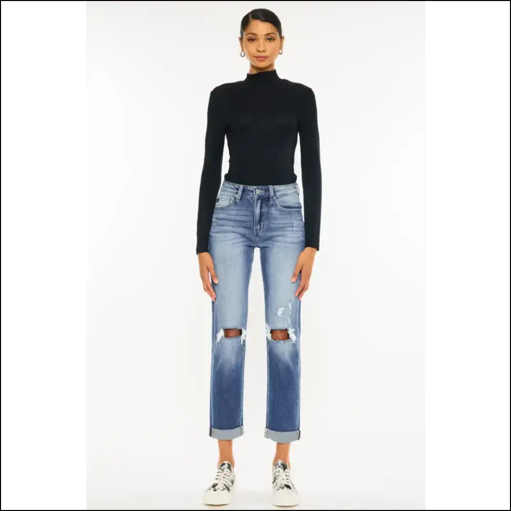 Unleash your Inner Fashionista with Kancan High Waist Distressed Jeans ππ - on Sale Worldwide Shipping