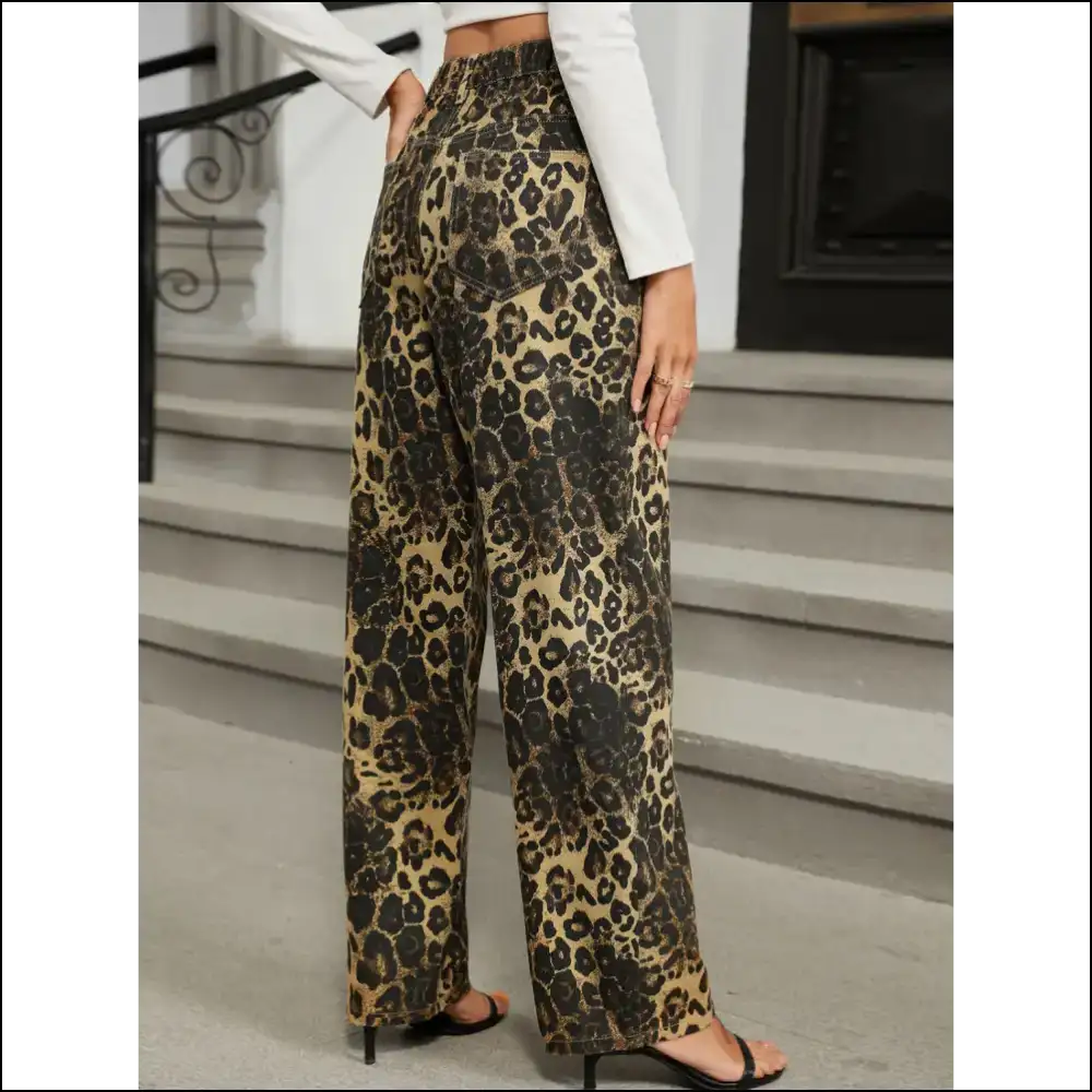 Unleash your Inner Fashionista with Needful Things Chic Leopard Print Jeans ππ - on Sale Worldwide Shipping