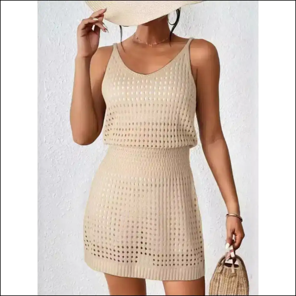 Unleash your Inner Goddess in our V-neck Sleeveless Cover-up Dress! πβ¨ - Cover-ups Swimwear on Sale Worldwide Shipping