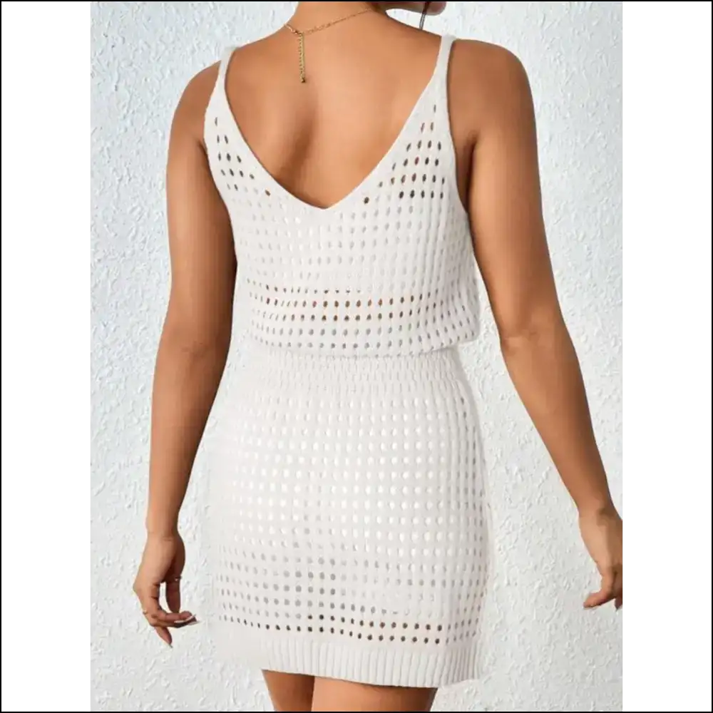 Unleash your Inner Goddess in our V-neck Sleeveless Cover-up Dress! πβ¨ - White / s - Cover-ups Swimwear on Sale Worldwide Shipping
