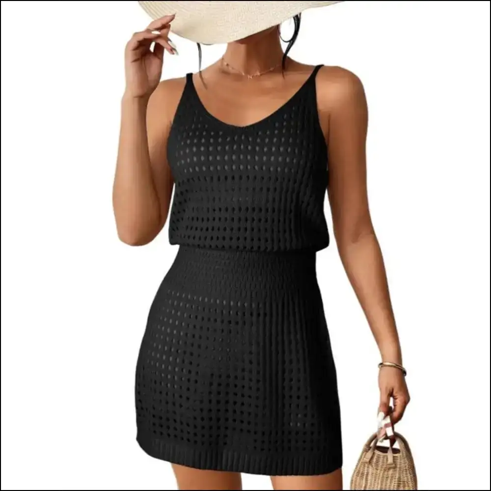 Unleash your Inner Goddess in our V-neck Sleeveless Cover-up Dress! πβ¨ - Cover-ups Swimwear on Sale Worldwide Shipping