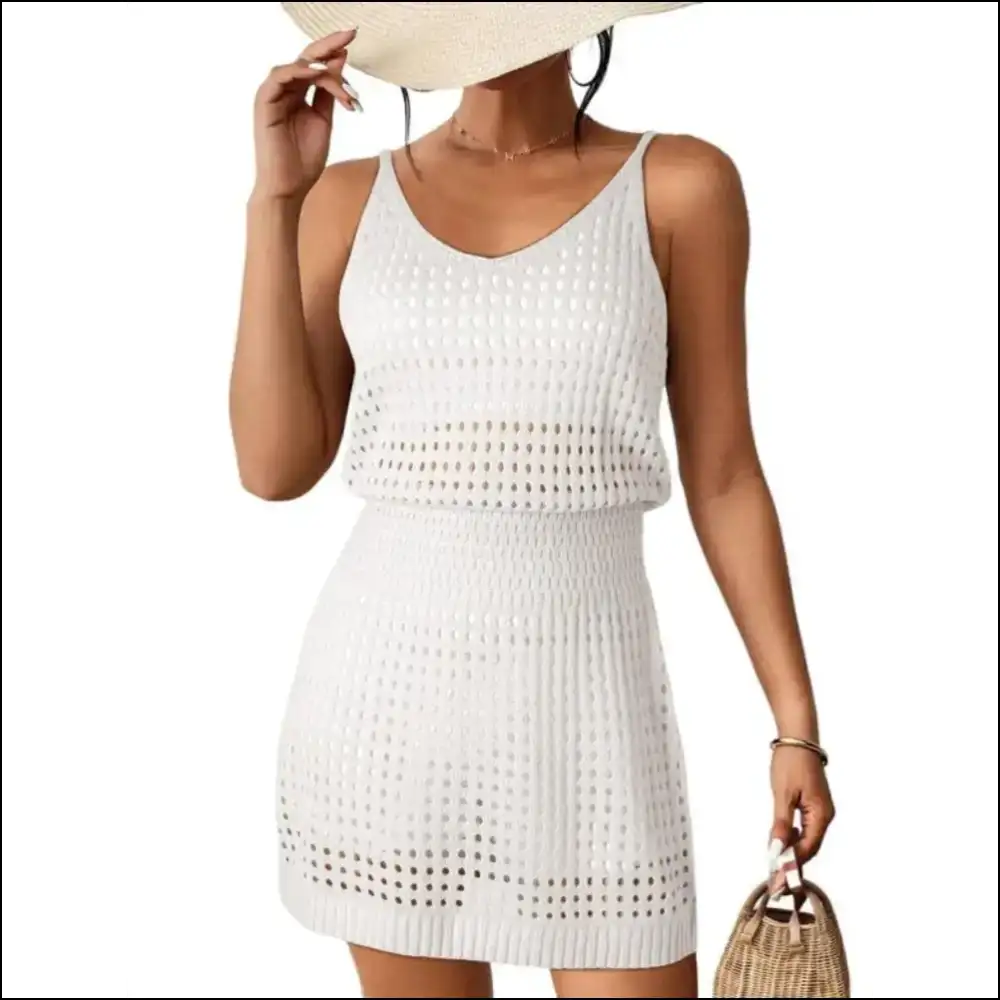 Unleash your Inner Goddess in our V-neck Sleeveless Cover-up Dress! πβ¨ - Cover-ups Swimwear on Sale Worldwide Shipping