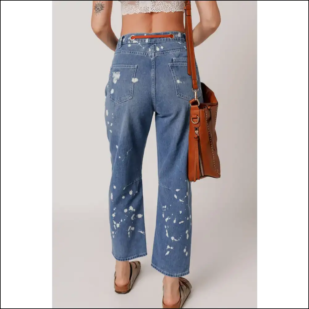 Unleash your Inner Picasso in Distressed Splattering Paint Cropped Jeans! 🎨 - Jeans on Sale Worldwide Shipping