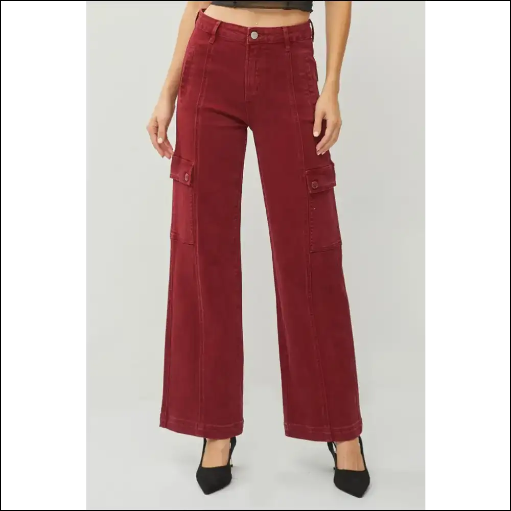 Unleash your Inner Queen in Needful Things High Rise Wide Leg Jeans πβ¨ - Red / 0(24) - on Sale Worldwide Shipping