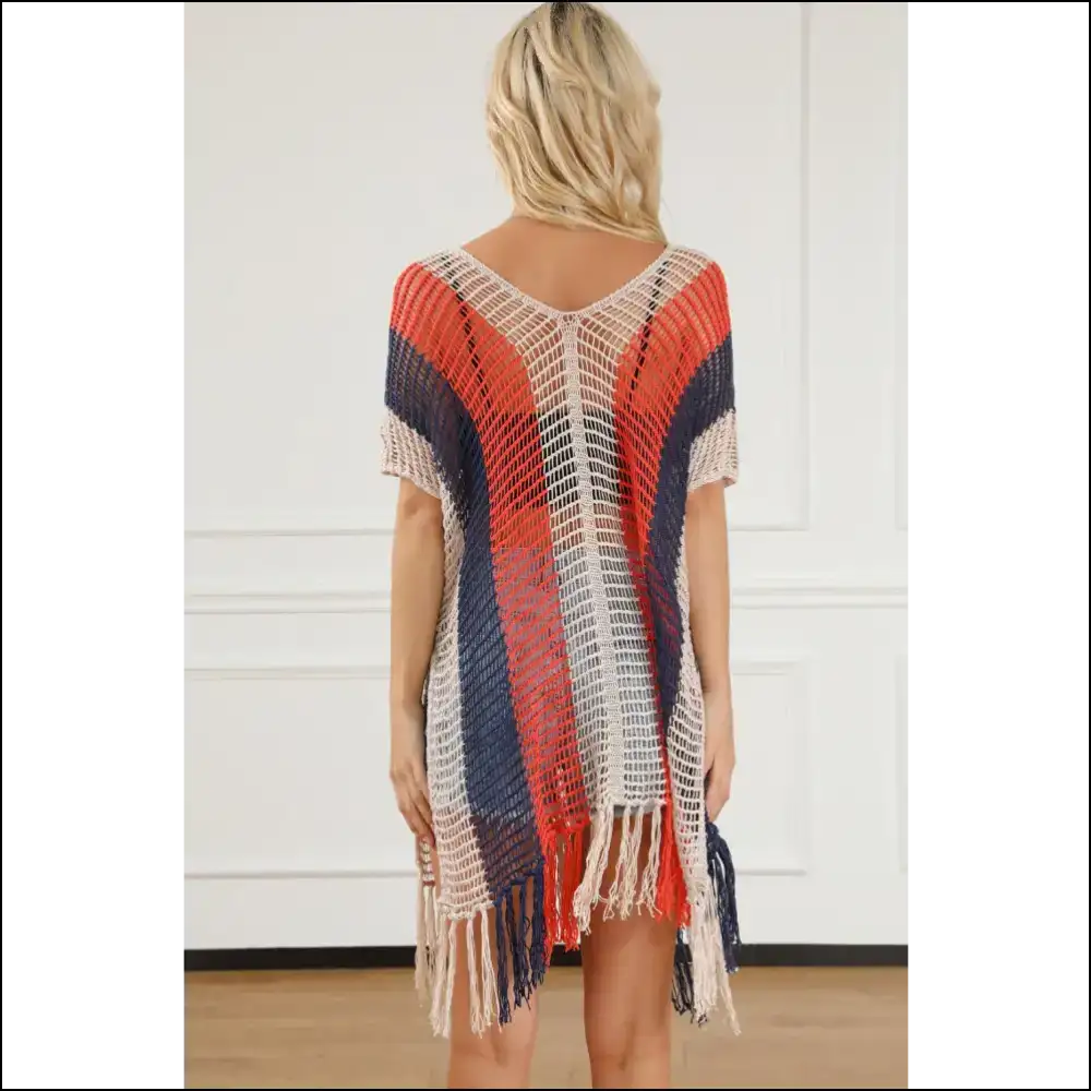 Unleash your Inner Sunshine Goddess with our Sassy Tassel Color Block! πβ¨ - Cover-ups Swimwear on Sale Worldwide Shipping
