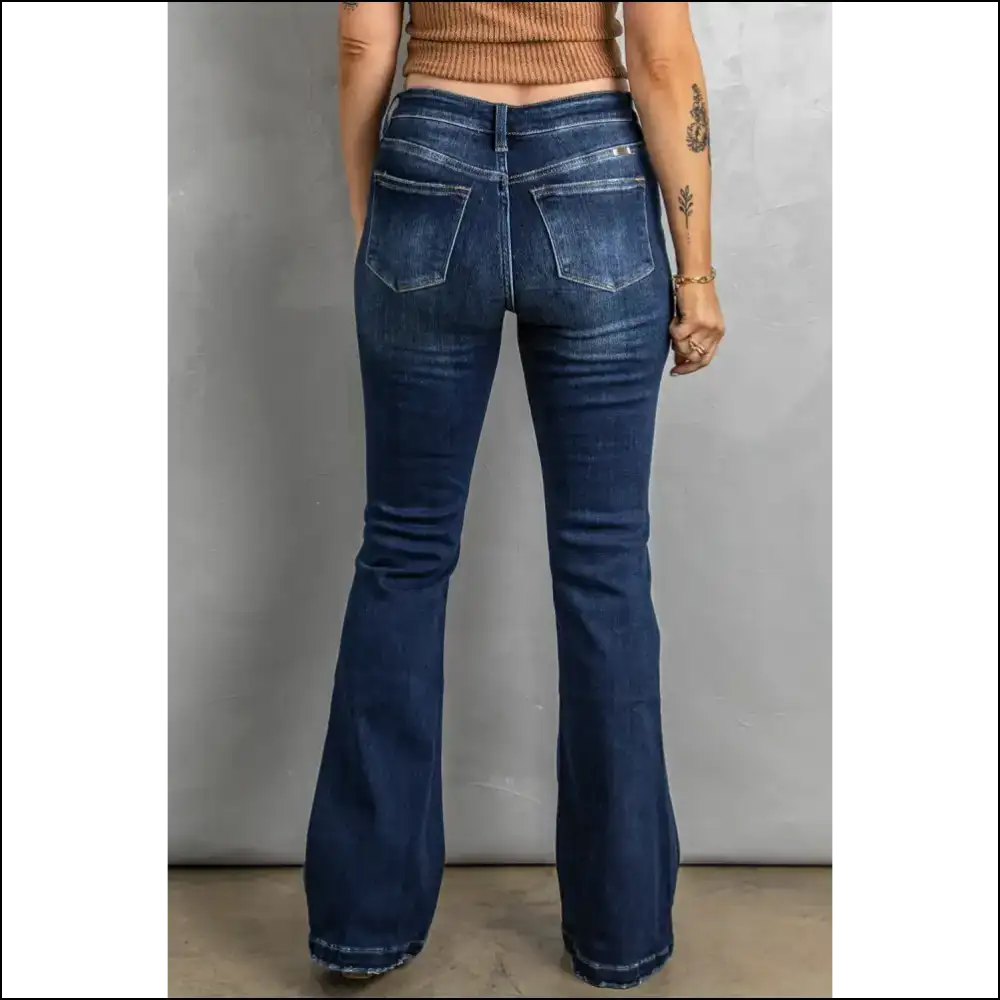 Unlock your Inner Sass: Needful Things Button Fly Distressed Bootcuts! ππ - Jeans on Sale Worldwide Shipping