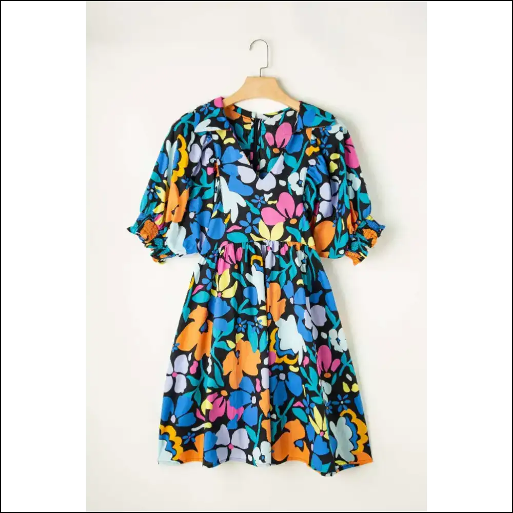 Vibrant Blue Floral Mini Dress: Ditch the Diet Keep Dress! π Needful Things - Plus Size Dresses on Sale Worldwide Shipping