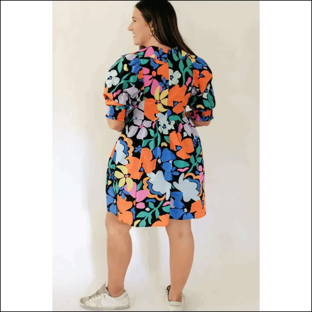 Vibrant Blue Floral Mini Dress: Ditch the Diet Keep Dress! π Needful Things - Plus Size Dresses on Sale Worldwide Shipping