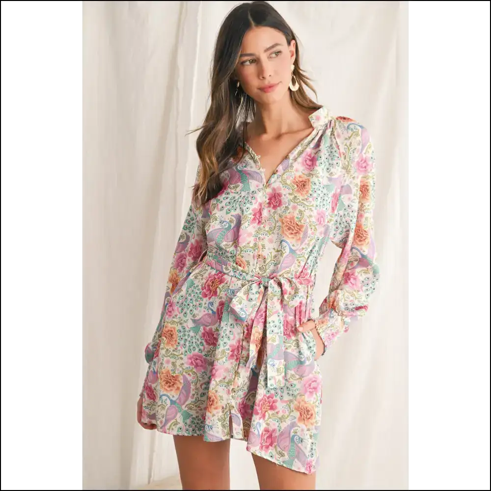 Vibrant Boho Long Sleeve Mini Dress: Dress Slay Later ๐ Needful Things - Multicolour / s - Short Dresses on Sale Worldwide Shipping
