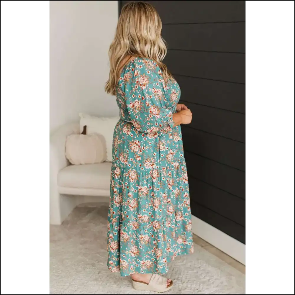 Vibrant Green Floral Print Maxi Dress: from Needful Things Stunning! ๐๐ผ - Plus Size Dresses on Sale Worldwide Shipping