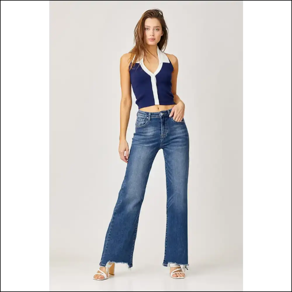 Walk of Fame? More Like Jeans—risen’s Frayed High Rise Stars! 🌟👖 - Jeans on Sale Worldwide Shipping