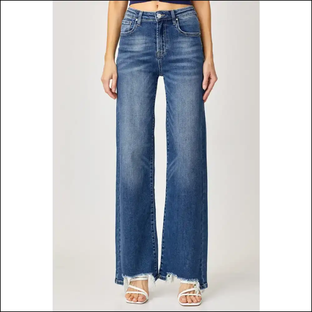 Walk of Fame? More Like Jeans—risen’s Frayed High Rise Stars! 🌟👖 - Dark / 1xl - Jeans on Sale Worldwide Shipping