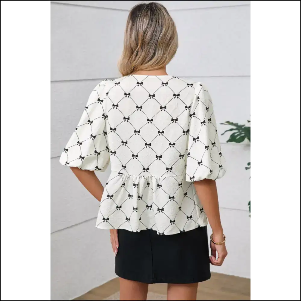 White Checkered Bow: your Next Slay Babe! π Needful Things - Blouses on Sale Worldwide Shipping