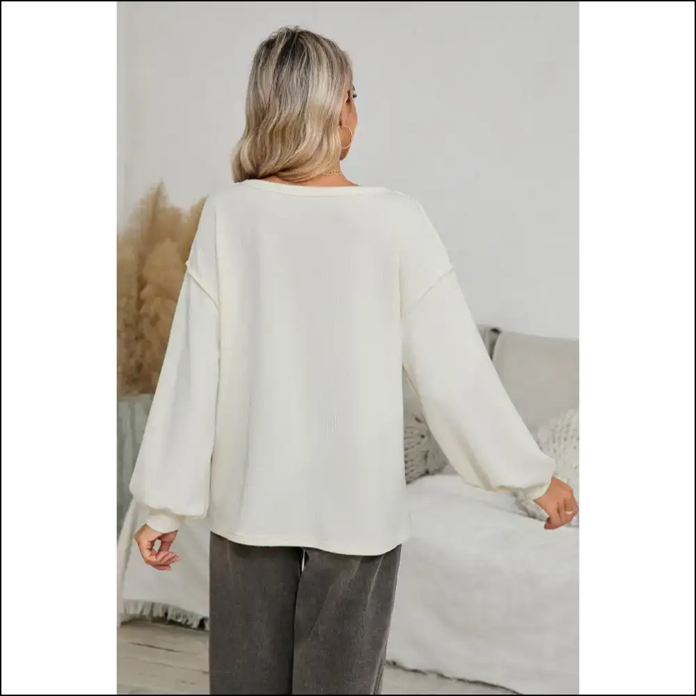 White Corded Exposed Seam: Drop Sleeve Fabulousness! Needful Things ✨ - Long Tops Shirts & on Sale Worldwide Shipping
