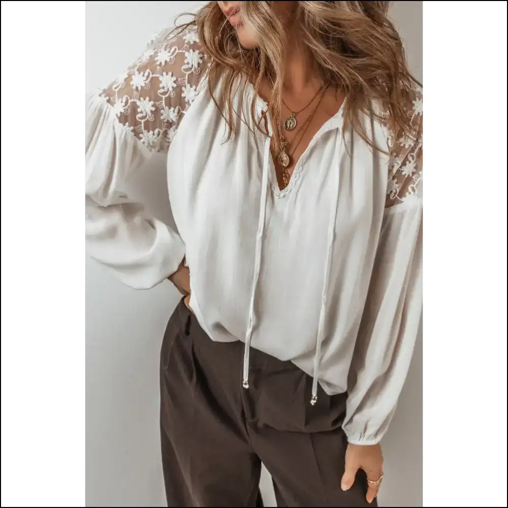 White Floral Lace: Blouse so Divine Youll Think Youre Dead ๐ from Needful Things - Blouses on Sale Worldwide Shipping