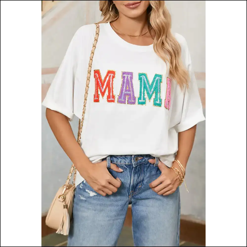 White Mama Chenille t Shirt: Because Adulting is Hard - s - t Shirts on Sale Worldwide Shipping