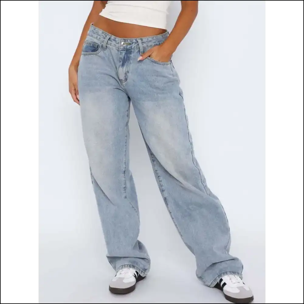 Wide Leg Jeans: Embrace your Inner Fashionista with Pockets of Perfection - Light Blue / s - Jeans on Sale Worldwide Shipping