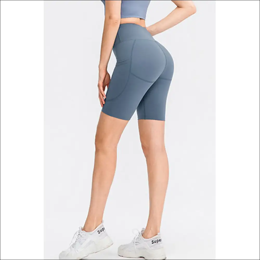 Chic Wide Waistband Sports Shorts with Pockets - on Sale Worldwide Shipping