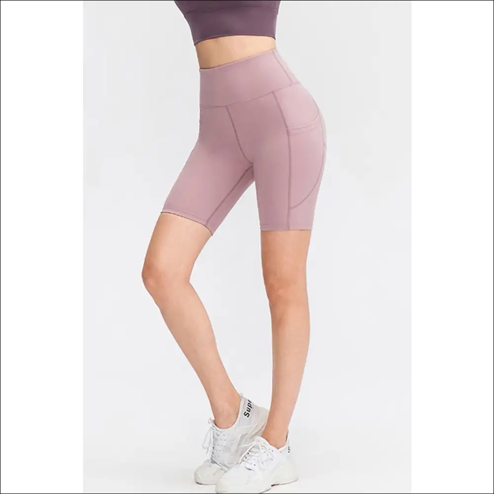 Chic Wide Waistband Sports Shorts with Pockets - on Sale Worldwide Shipping