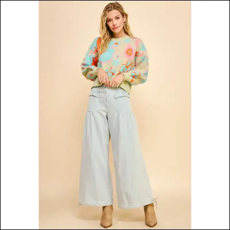 Wiggle in and Own it with Davi & Dani’s Drawstring Hem Wide Leg Jeans 👖✨ - on Sale Worldwide Shipping