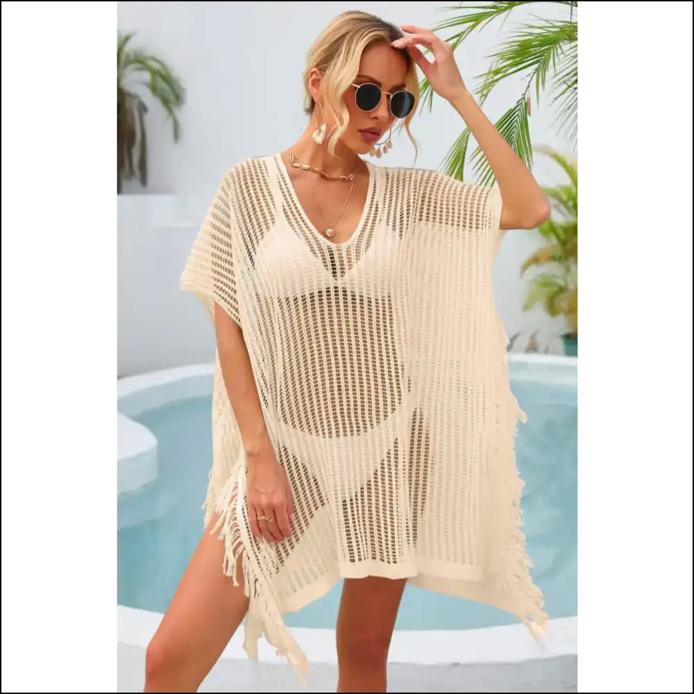 Wings Fringe Trim: Because Every Angel Deserves a Spotlight Moment 😇✨ - Apricot / one Size - Cover-ups Swimwear on Sale Worldwide Shipping