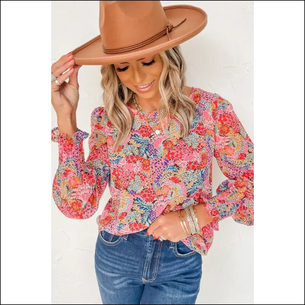 Yellow Floral Print Blouse Unleash your Inner Bee - Blouses on Sale Worldwide Shipping