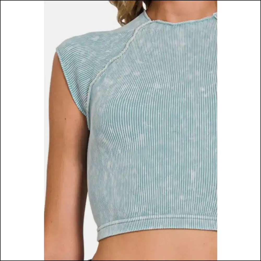 Zenana Chic Ribbed Cropped Top - Tank Tops on Sale Worldwide Shipping