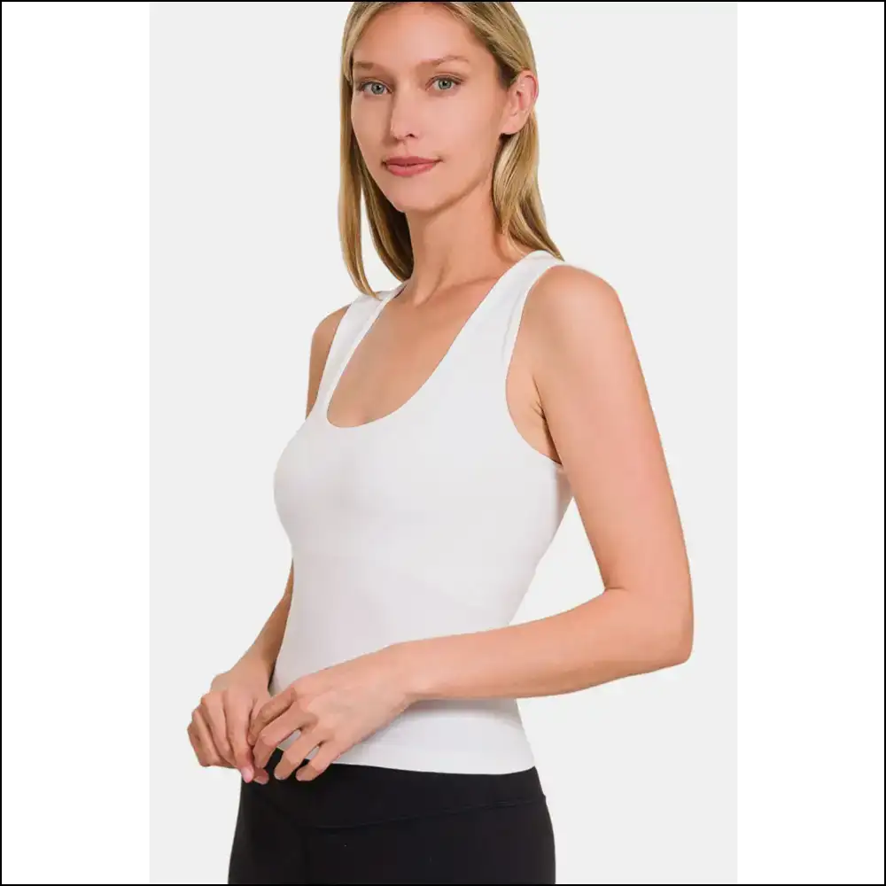 Zenana Cropped Padded Seamless Tank - Chic Comfort - Tops on Sale Worldwide Shipping
