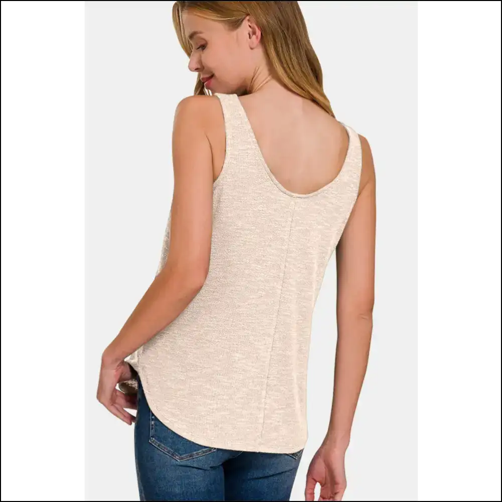 Zenana Curved Hem Chic Tank Top - Tops on Sale Worldwide Shipping
