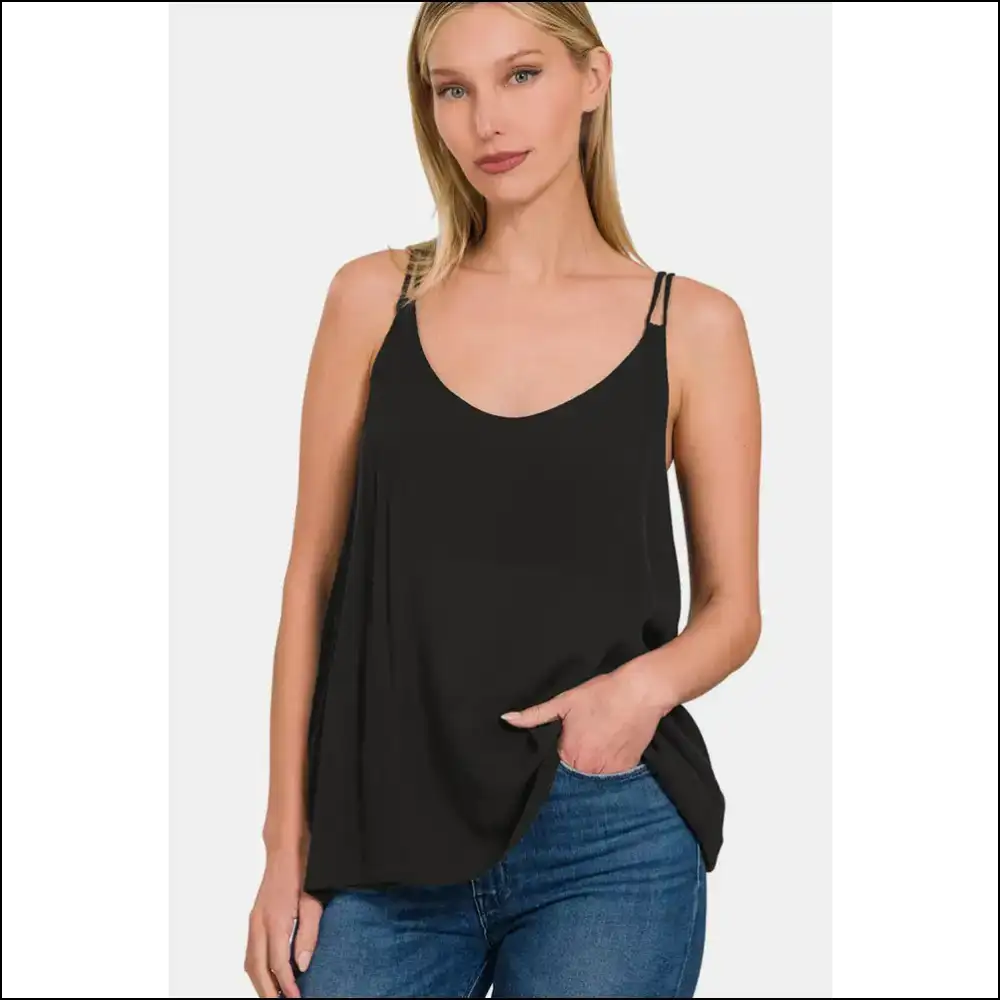 Zenana Woven Double Spaghetti: Fashion’s Secret Weapon for Adulting 😎 - Tank Tops on Sale Worldwide Shipping