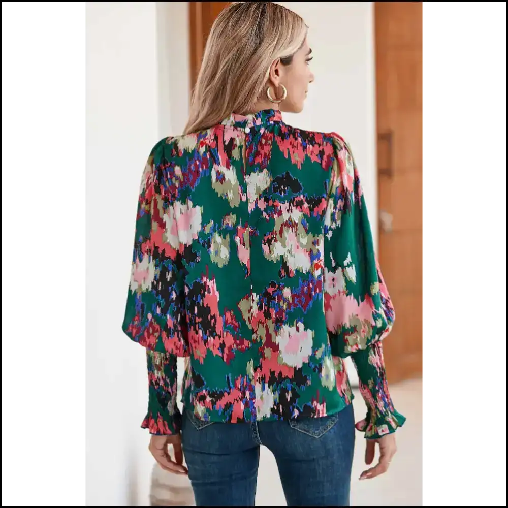 Green Abstract Print Blouse: so Chic it Hurts from Needful Things 💚 - Blouses