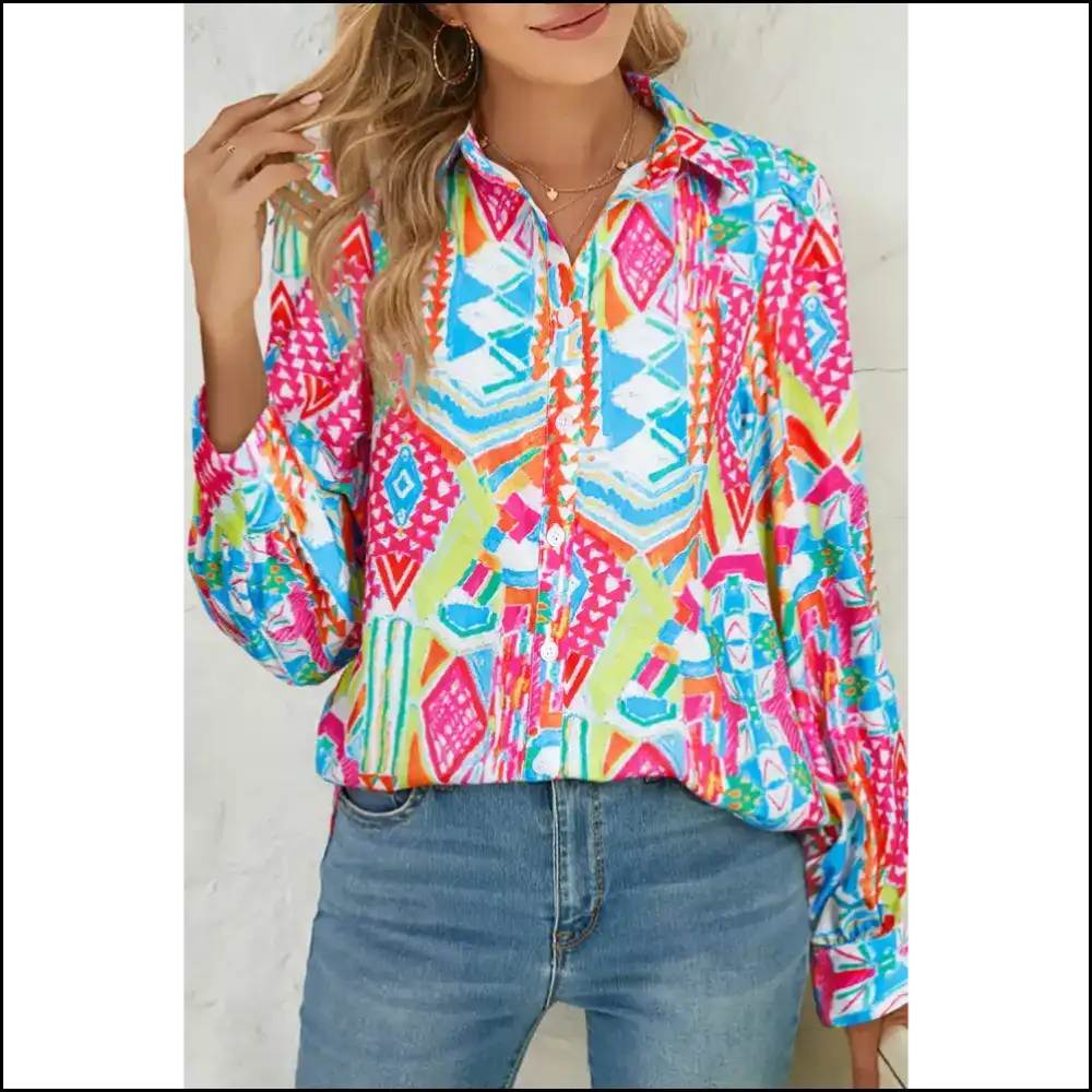 Needful Things: Multicolour Abstract Print Shirt – Instant Art - Blouses