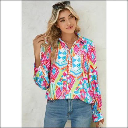 Needful Things: Multicolour Abstract Print Shirt – Instant Art - s - Blouses
