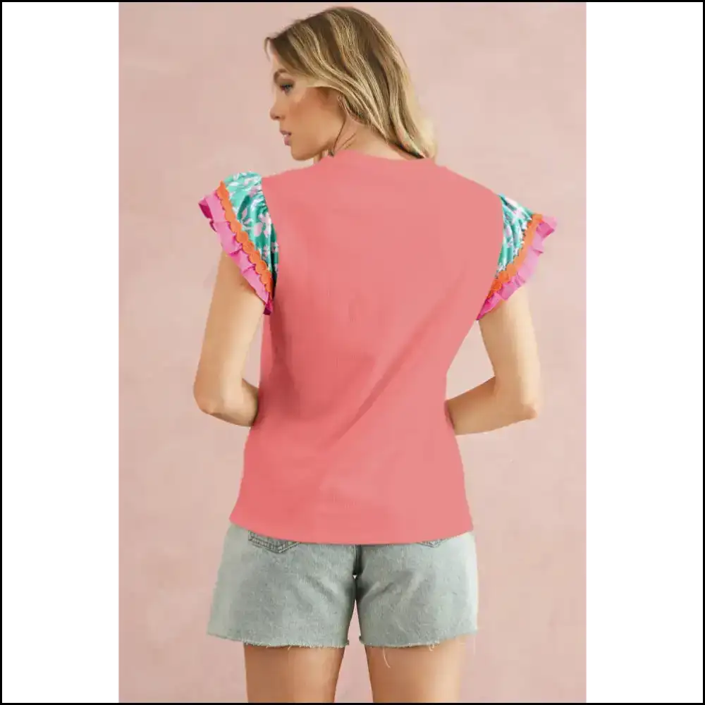 Peach Blossom Floral Sleeve Textured Blouse: Instant Upgrade 🍑🌸 - White / s - Blouses