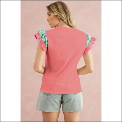 Peach Blossom Floral Sleeve Textured Blouse: Instant Upgrade 🍑🌸 - White / s - Blouses