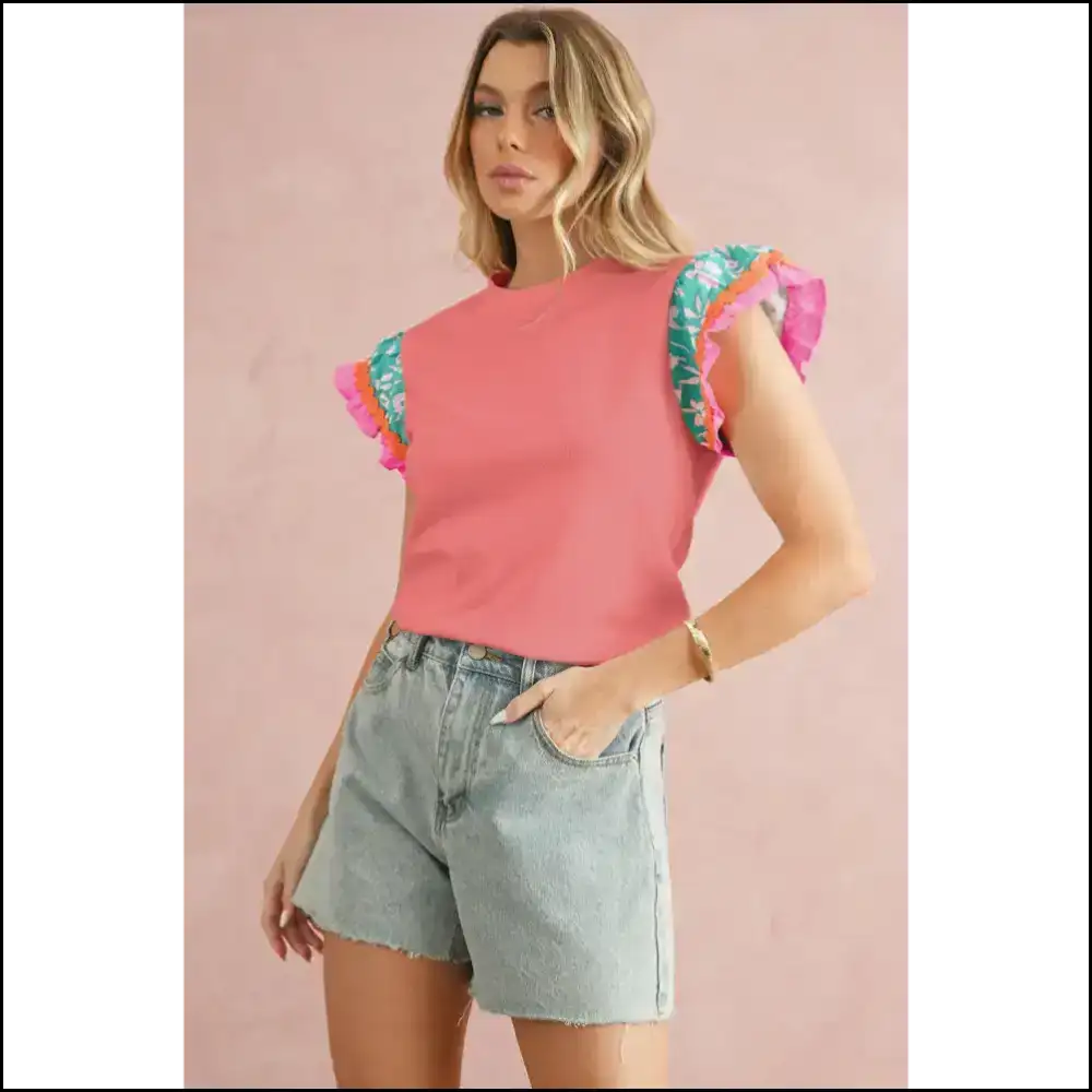 Peach Blossom Floral Sleeve Textured Blouse: Instant Upgrade 🍑🌸 - Light Green / s - Blouses