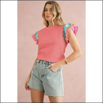 Peach Blossom Floral Sleeve Textured Blouse: Instant Upgrade 🍑🌸 - Light Green / s - Blouses